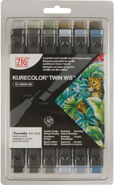 Zig Kurecolor Twin S Marker Kalem Seti 12 Renk GRAY COLORS - Zig