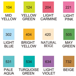 Zig Kurecolor Twin S Marker Kalem Seti 12 Renk NATURAL COLORS - 2