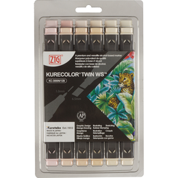 Zig Kurecolor Twin S Marker Kalem Seti 12 Renk NEUTRAL & NATURAL COLORS - Zig