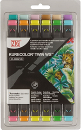 Zig Kurecolor Twin S Marker Kalem Seti 12 Renk PALE COLORS - Zig