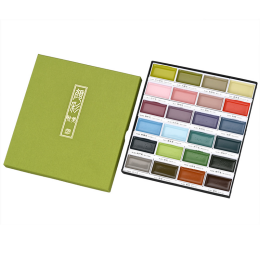 Zig Kuretake Gansai Tambi Profesyonel Japon Tablet Sulu Boya Seti 24 Renk (Pastel Renkler) - Zig